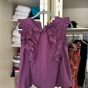 Sea New York Purple Ruffle Blouse